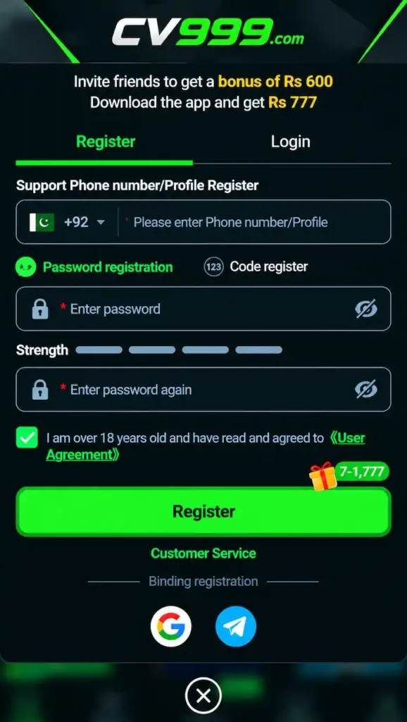 CV999 GAME LOGIN